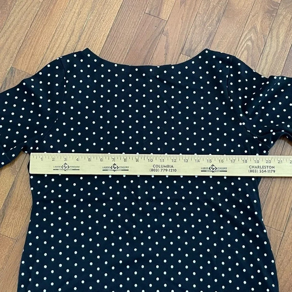 Karen Scott Black White Polka Dot Top Size Large - Picture 12 of 16